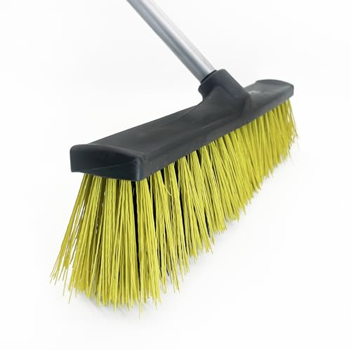 Garden Broom | Adjustable Outdoor & Indoor | 40 cm Width | 65 to 130 cm Height | Heavy Duty | Effortlessly Removes Stuck Leaves | Effective Pet Hair Removal