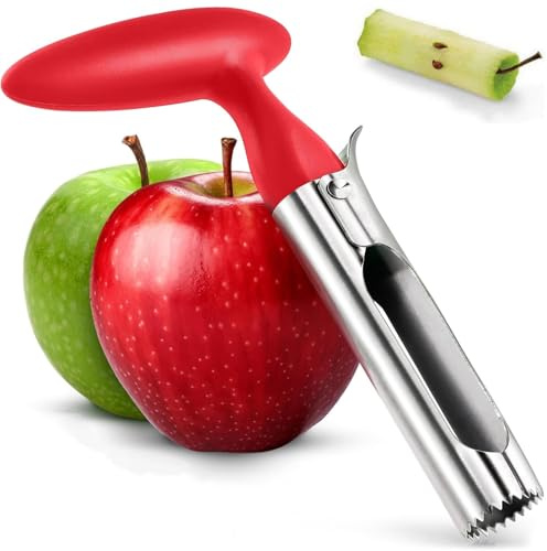 QHFlashbuy Apple Corer Remover with ABS Handle,Serrated Stainless Steel Blade,Stainless Steel Core Remover Tool for Apples,Pears,Bell Peppers