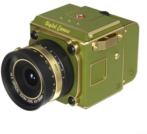 Vintage Retro Digitalkamera, 54MP 4K Kompaktkamera mit Autofokus Leichtes für Mini Design 17.3x12x7.2cm ABS Gehäuse für Anfänger und Liebhaber(Green)