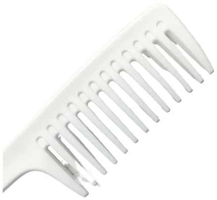 Peine 1 peine de peluquería, cepillo profesional estilismo duradero for cabello rizado, largo y húmedo, dientes anchos for desenredar(White)