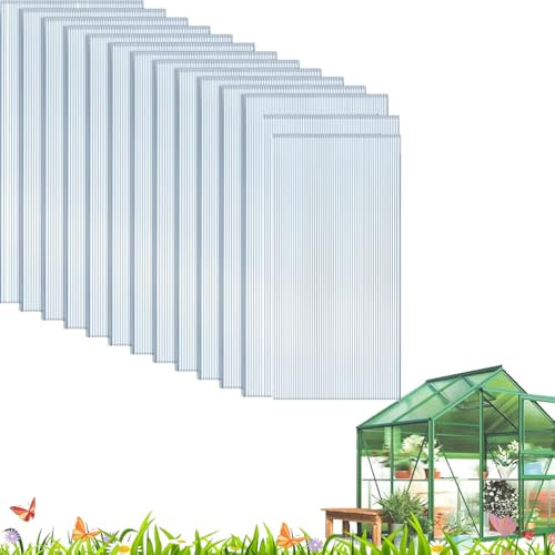 Plastic 14x Doppelstegplatten 4mm Polycarbonat 150x60.5 cm (12.7m²) - Klar & UV-beständig - Hohlkammerplatten Xtra Strong - Stegplatten für Dach, Gewächshaus, Carport