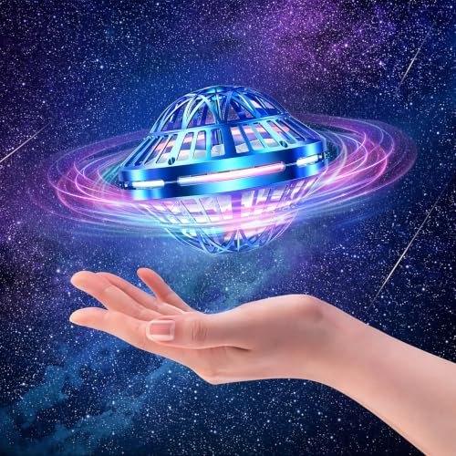 Playtastic Fliegender Ball: Selbstfliegender Hover-UFO-Ball mit Akku, RGB-LEDs & Bumerang-Funktion (Drohne für Kinder, Mini Drohne für Kinder)