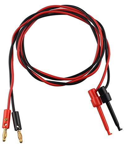 Futheda 2 PCS 4mm Banana Connector Plug Jack to Test Hook Clip Probe Lead Cable 100cm/40 Multimeter