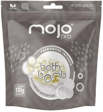 Mojo Pro® Bath Bomb 130g, Pheromone Infused, Shea & Coconut. (Nuru Spice)