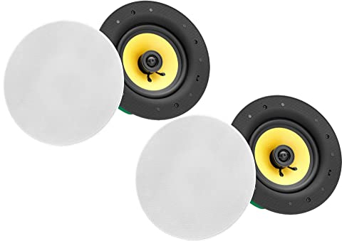 Pronomic 2er Set CLS-540 WH High-End Gewebe Einbaulautsprecher (2-Wege Decken-Lautsprecher Box, 5,25/133 mm Woofer, 0,75/19 mm Tweeter, 40/160 Watt RMS/Peak, Equalizer, Frequenzweiche) weiß