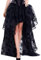 Zooma Jupe Noire pour Femme Punk asymétrique Robe Steampunk Cocktail Mousseline Dentelle Party Jupe Cosplay, 9523-noir, 5XL