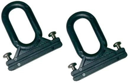 TENDAGGIMANIA Par de Ganchos para toldos Soporte barandilla para toldo balcón, de PVC, con Tornillos - (Negro)