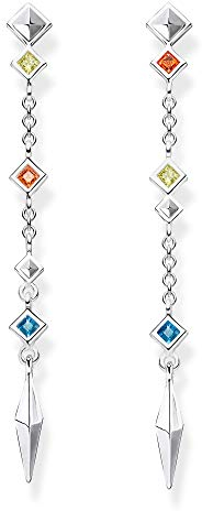 Thomas Sabo Damen Ohrringe Ohrstecker Raute bunt 925 Sterling Silber H2036-166-7
