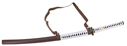 Amont Walking Dead Michonne Katana 15963 inoffizielle Replik 103 cm Stahlblatt, braune Curpallscheide mit weißer Schnur und Band zum Aufhängen am Rücken