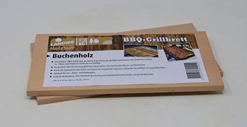 Landree® BBQ Buche Grillbrett Räucherbrett Planks Set 2Stk mehrfach verwendbar (!) (Buche)