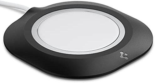 Spigen Mag Fit Compatible with MagSafe Charger Pad Cover Case Compatible with iPhone 15/14/13/12 Series, AirPod Pro, AirPod Pro 2, AirPod 3 [Charger Not Included] - Black