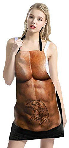 ZHANGXIANG Delantal Hombre Gracioso Delantal Multifuncional De Cocina A Prueba De Aceite De Elemento Navideño-Cc3817R_75X67