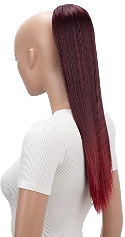 CAISHA 55cm Haarteil Nina mit Kordelverschluss Zopf Haarverlängerung Glatt Rot Mix PH523