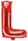 Folienballon Buchstabe L in Rot 35cm