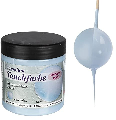 Ideen mit Herz Pittura ad immersione premium effetto opaco vintage | 250 ml (blu pastello)
