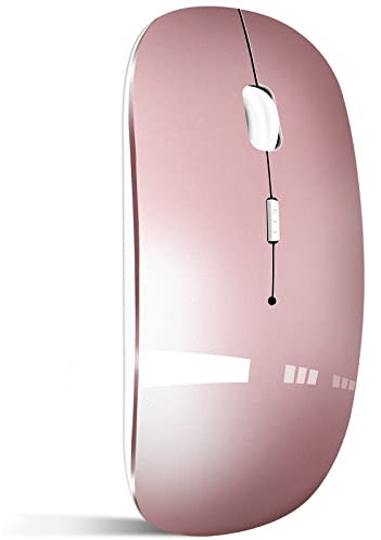 QYFP Bluetooth Mouse, Rechargeable Wireless Mouse for MacBook Pro/Air/iPad/Laptop/PC/Mac/Computer, Rose Gold