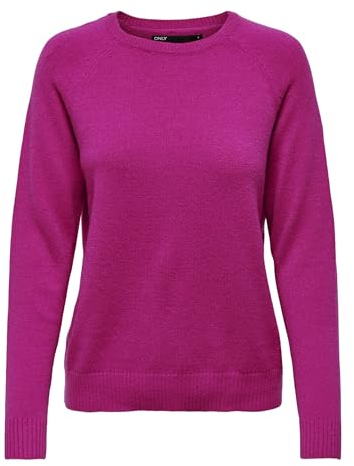 ONLY Jersey de Punto para Mujer, Color Liso, Fucsia, M (EU)