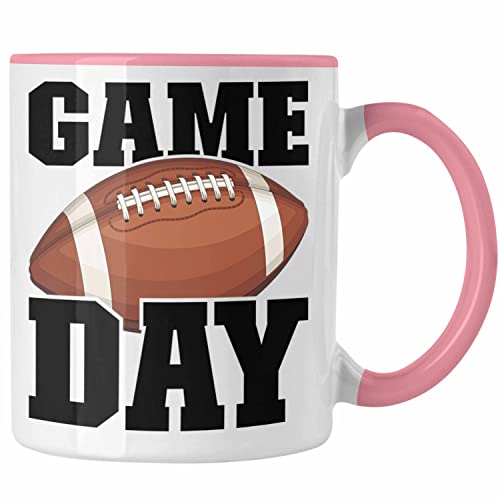 Trendation - American Football Tasse Geschenk Football-Spieler Geschenkidee Game Day (Rosa)