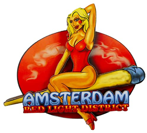 Magnet Souvenir Amsterdam Red Light District 8,5 x 7,5 x 1 cm Pin uo Girl Deko GMTX 5770