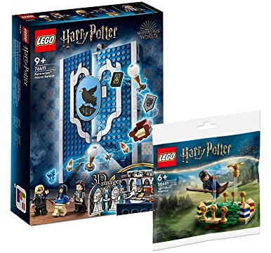 Lego Harry Potter Set: Hogwarts Wappen - Hausbanner Ravenclaw (76411) + Quidditch Training (30651), für Kinder ab 9 Jahren