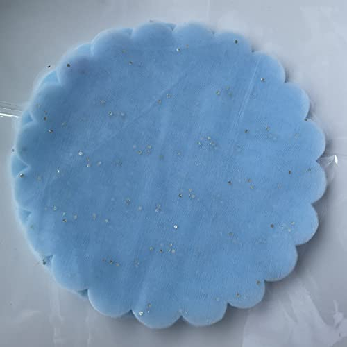 70 Stück Tüllkreise Rund Weiß, Feenschleier Weißer Tüll Organza Runde Schleier, Runde Organza Tüll Hochzeit Gunst Schleier, Gastgeschenke Hochzeit Organzabeutel für süßigkeiten Party (Blau)