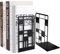 Buchstützen Metall Schwarz Buchhalter Regal-Bookend Holder mit rutschfeste Bücherstopper für Schule Zuhause Büro (Schwarz)
