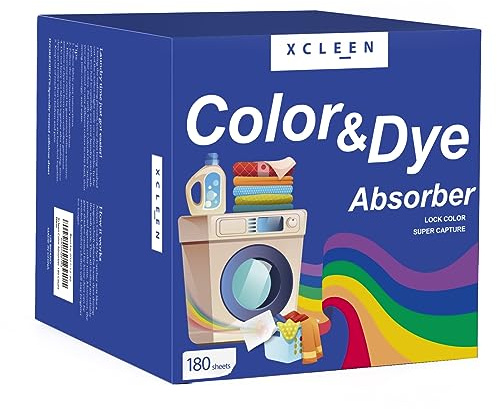 Xcleen Fogli per bucato, 180 pezzi, senza profumo, per evitare sbavature sui vestiti, per casa, appartamento o scuola