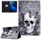 CASAFUNY Funda para Samsung Galaxy Tab A6 10.1'' 2016 Protectora Carcasa Cover para SM-T580 / T585 con Auto-Sueño/Estela para Samsung Galaxy Tab A 10.1 Pulgada 2016, Calavera