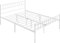 Yaheetech Cadre de Lit Double en Métal 160x200 cm pour Adultes Grande Espace en Lattes Blanc