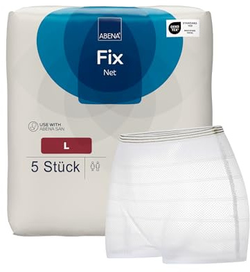 ABENA Netzhosen Größe L, 5er-Pack, Fixierhosen für Inkontinenz | OEKO-TEX Zertifiziert, Fixierhosen für Wochenbett oder Inkontinenzvorlagen, Atmungsaktiv, Waschbar