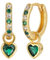 Orecchini Cerchio Oro Per Le Donne Orecchini Verdi Con Verde Cuore Goccia Oro Placcato Orecchini Dorati Ipoallergenico Cubic Zirconia Pendolo Verde Gioielli Per Le Ragazze