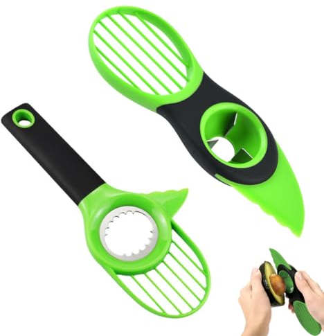 CPSYTE 2 Pcs Avocado Schneider Avocado Messer 3 In 1 Avocadoschneider Multifunktionales Avocado Tool Für Fresh Avocado Saver In Haushalt Küche Aavocado Schäler Kann Kiwi Schneiden, Grün