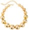 Maxtonser Übertriebene große Perlen-Kugel-Choker-Halskette für Damen, modisches Temperament, Goth, Ccb, Schlüsselbeinkette, Weihnachtsschmuck, Geschenk, Gold