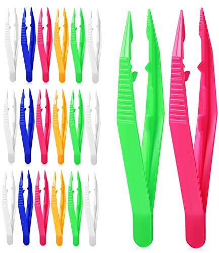 Toyvian 40 STK Plastikclip Pinzette für DIY-Perlenprojekte Pinzette zum selber basteln Trainingsanzug Kinderspielzeug handwerkliche Werkzeuge tragbare Pinzette erste-Hilfe