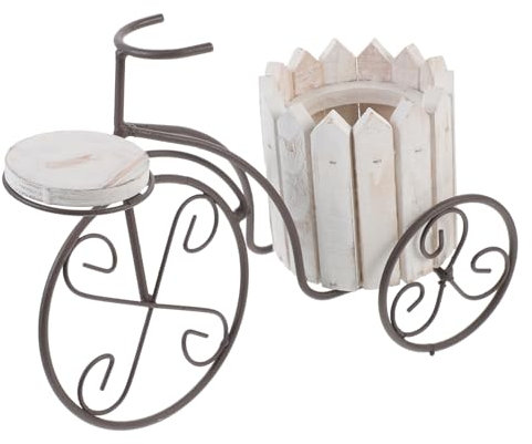 Milisten Bicycle Flower Basket Flower Pot Planters for Indoor Plants Garden Plant Pot Remote Control Holder Succulents Plants Holder Plant Pot Rack Vase Mini Bike Iron Creative Flower Glass