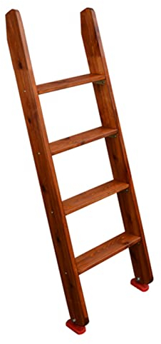 4-stufige/5-stufige karbonisierte Etagenleiter, korrosionsbeständige Holzleiter für Dachböden, vorgefertigte Doppelbettleiter aus Kampferholz, für Dachböden, Wohnheime, Bibliotheken, Zuhause (Größe: 4