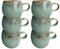 PintoCer - 6 x Tazas con asa, Cerámica de Gres, Ideal para Café, Leche, Té y Chocolate, Apto para Lavavajillas y Microondas