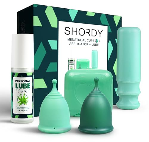SHORDY Set combinato di 2 coppette mestruali e applicatore, disco mestruale (piccolo e grande) alternativo per tamponi e dischi, per donne