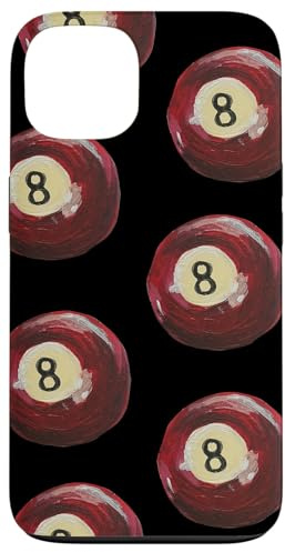 Red 8 Billiard Ball Watercolor Aesthetic Case for iPhone 13
