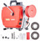 VEVOR Rohrreinigungsmaschine 120 Fuß x 7/8 Zoll, 420 W elektrische Rohrreinigungsmaschine mit manueller Zufuhr – mit 6 Schneidern, 3 Stahlkabeln und CW/CCW-Steuerung für 1,9 bis 6 Rohre