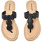 Ataiwee Sandales plates pour femme – Tongs élégantes pour femmes,Sandales plates confortables et décontractées.(2207007-1,BK/MF,44)