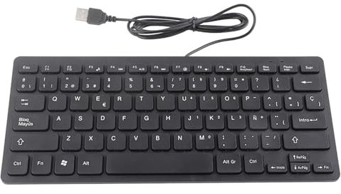 QANYEGN Clavier, Clavier filaire Ultra fin, Touches sensibles d'interface USB espagnole Portable Pour ordinateur de Bureau