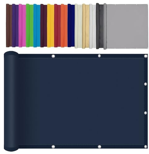 Voile d'ombrage imperméable pour extérieur, 160 x 300 cm, bleu marine, avec cordes de montage, tissu anti-UV pour jardin, terrasse, parasol rectangulaire pour protection contre le soleil