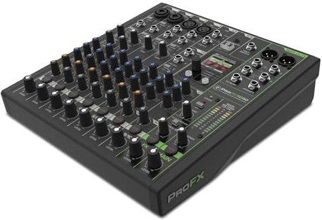 Mackie ProFX10 GO Battery-Powered 10-Channel Analog Audio Mixer With Bluetooth, USB-C Recording Modes, GigFX+ Effects, Onyx Preamps, EQ, Compression, Up to 8 Hours Battery Life
