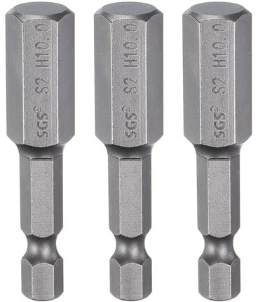 sourcing map 3pcs H10.0 Hex Head Drill Bit Wrench 10mm Metric Flat Tip 1/4 Hex Shank 50mm (2) Long Magnetic Hexagonal Screw Driver Socket Industrial Screwdriver Power Bits