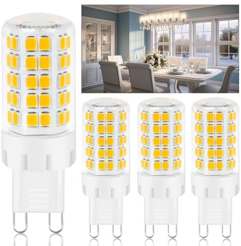 Ugvmn G9 LED Lampe Warmweiß 3000K, 8W Leuchtmittel Entspricht Ersetzt 60W 80W Halogenlampe, GU9 Glühbirne Lampen 880 Lumen, Kein Flackern, Nicht Dimmbar, Enegiesparende Kleine Birne, 4er Pack