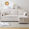 RIAZOS 3-in-1 Convertible Sofa Bed with Internal Storage Chaise,L Shaped Sleeper Sofa Couches with Cup Holders,Pillows,Storage Pocket,Pullout Sectional Daybed for Living Room,Bedroom,Office (Beige)