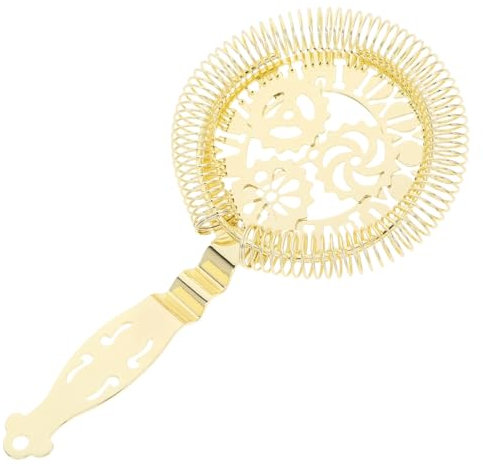 FUNNETOYU Separatore Di Ghiaccio Per Cocktail Colino Da Bar Per Cocktail Filtro a Barra Colino Per Bevande in Metallo Forniture Da Bar Filtro Per Uso Bar Golden Acciaio Inossidabile