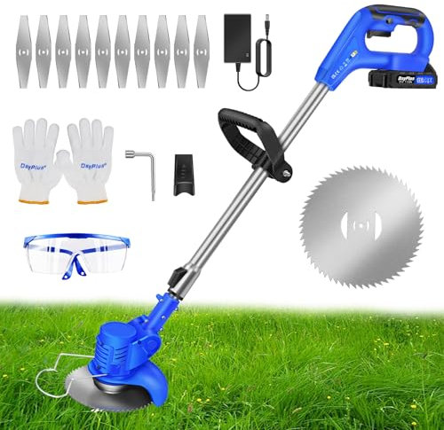 3 in 1 Akku-Rasentrimmer, 21V Akku Rasen Trimmer, Bürstenloser elektrischer Gras Trimmer mit 1500mAh Batterie, 21 pcs Zubehör Unkraut Wacker mit justierbarem Griff für Rasen Garten Trimmen