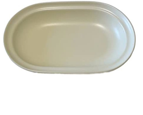 Plato Plato de comedor de Color sólido, plato hondo ovalado, plato de desayuno for el hogar, plato de ensalada, plato de postre, plato de cerámica sencillo for restaurante Plato de Postre(Blanco,Peque